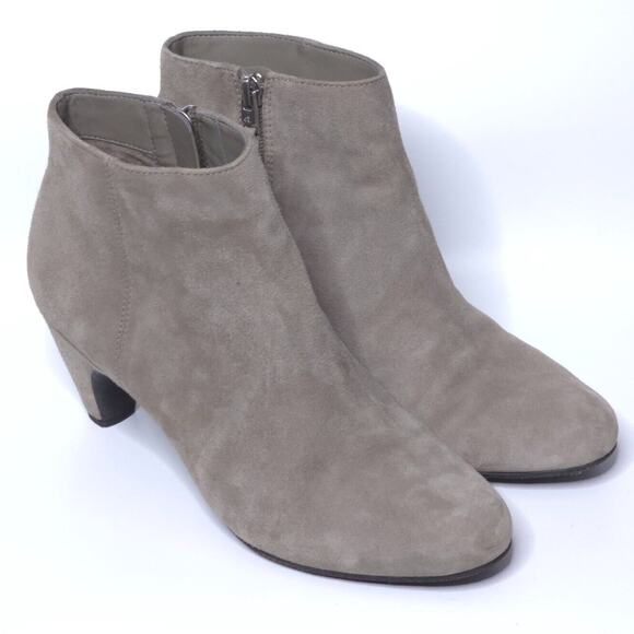 Sam Edelman Shoes - SAM EDELMAN Michelle Taupe Suede Leather Ankle Booties Heels Side Zip Sz 7.5